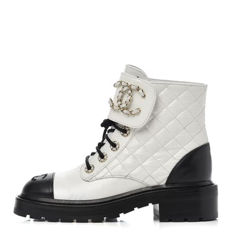 chanel leather lace up boots|chanel shoe laces for boots.